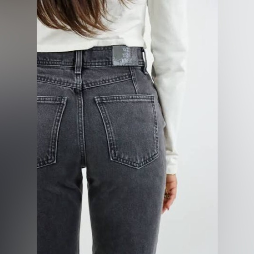 Free People We the Free Black Xena High Rise Slim Straight Jeans - Picture 4 of 8